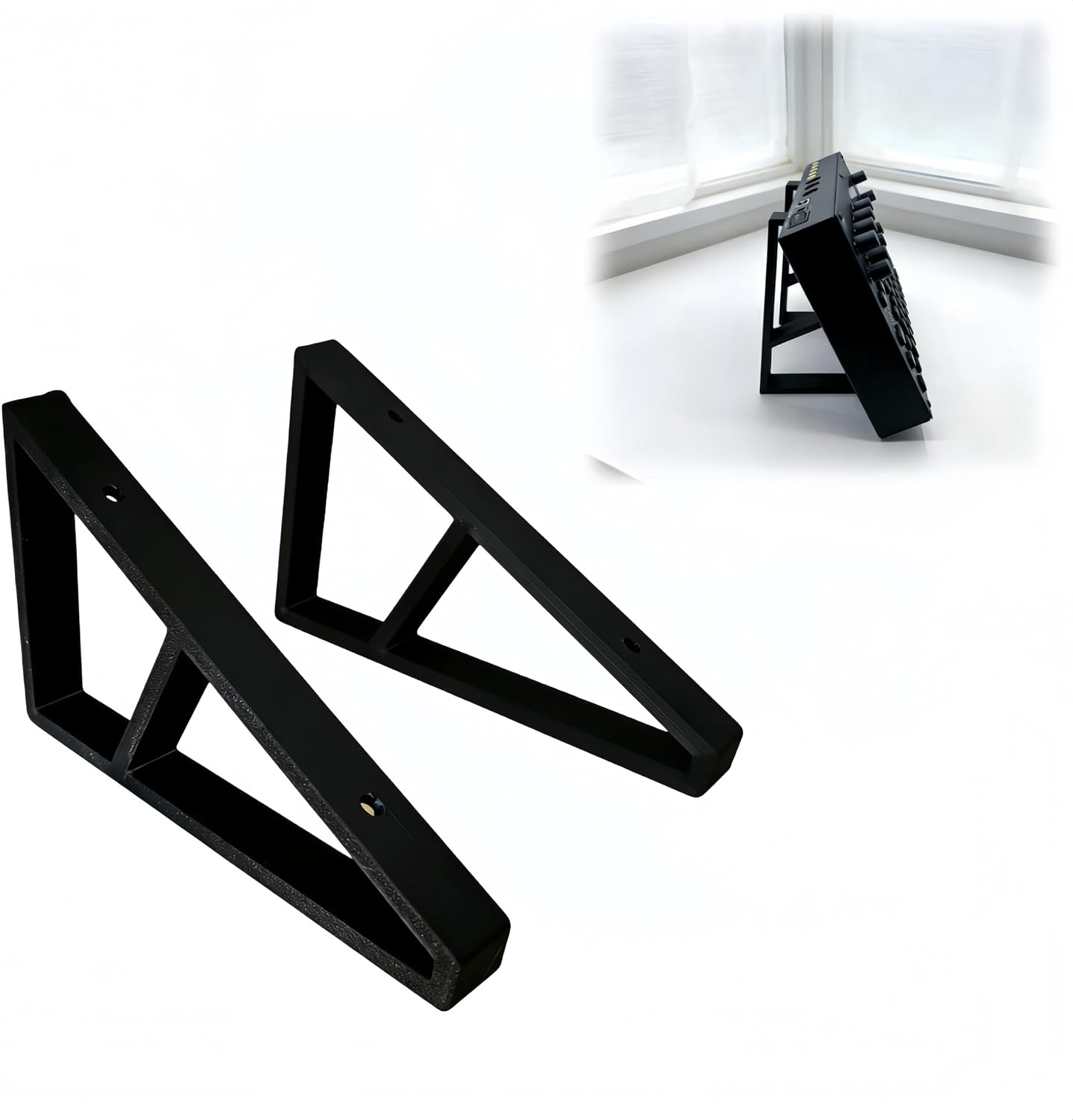 Reversible Desktop Stand and Synthesizer Rack Compatible with Elektron Digitone II, Two-Angle Support with Rubber Feet and Screw Assembly for Music Studio Setup