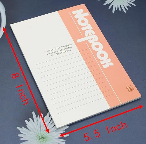Miniatura 2 de YIKANGHENG Cuaderno A5, 5 unidades de 8 x 5.5 pulgadas, 58 hojas (116 páginas), bloc de notas con rayas de 0.315 in, ampliamente utilizado para