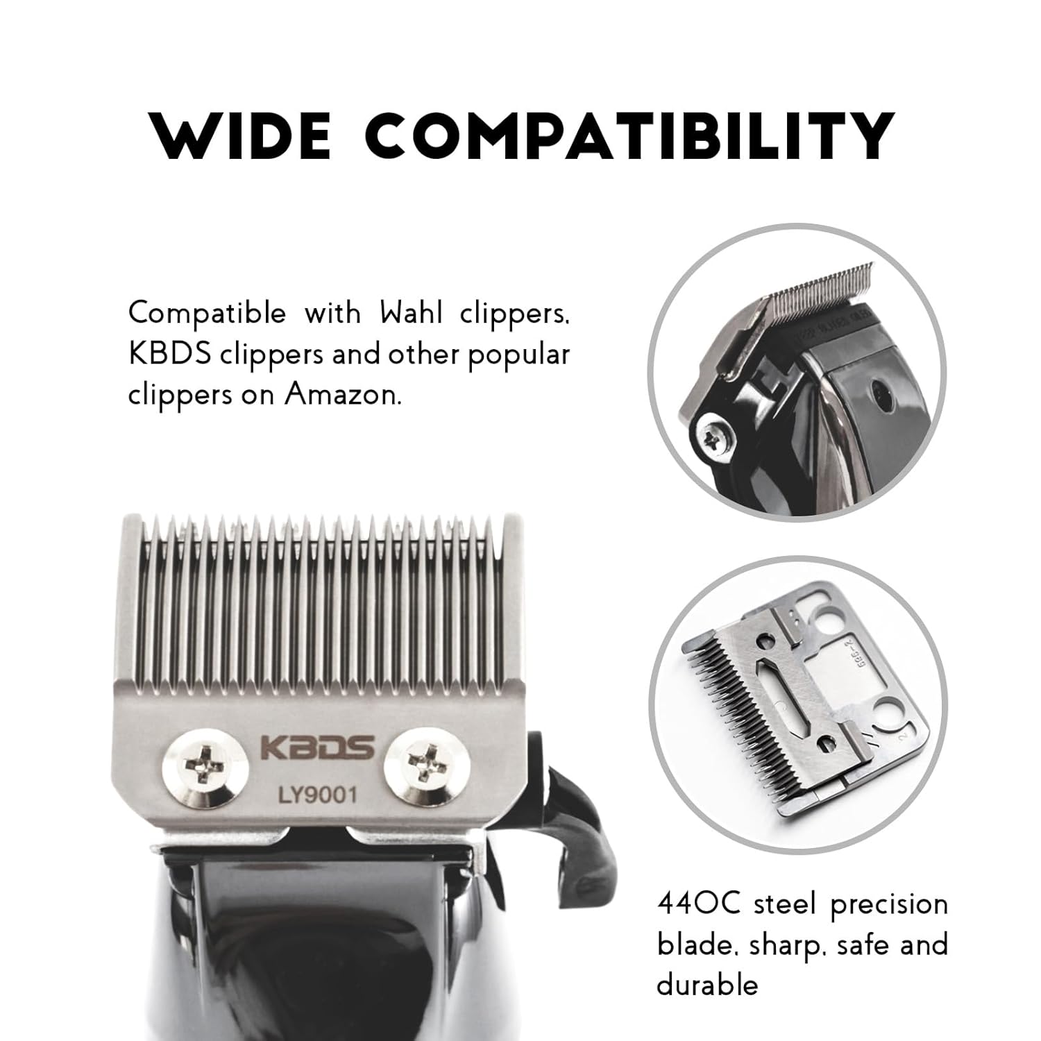 Upgraded small blade demonstrating perfect fit on a clipper