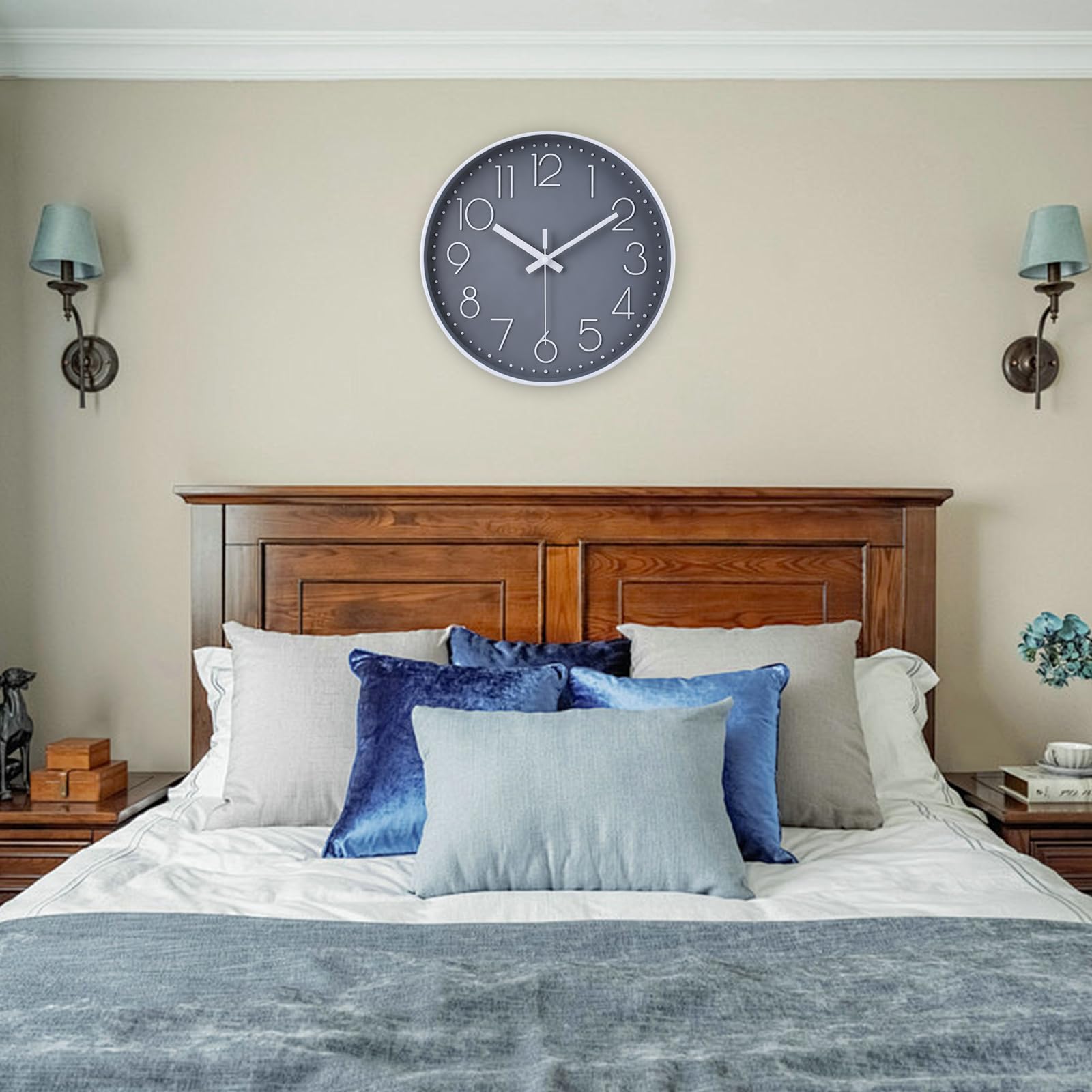 jomparis 30 cm Orologio da Parete Stile Moderno grande decorativo,Quarzo silenzioso, argento