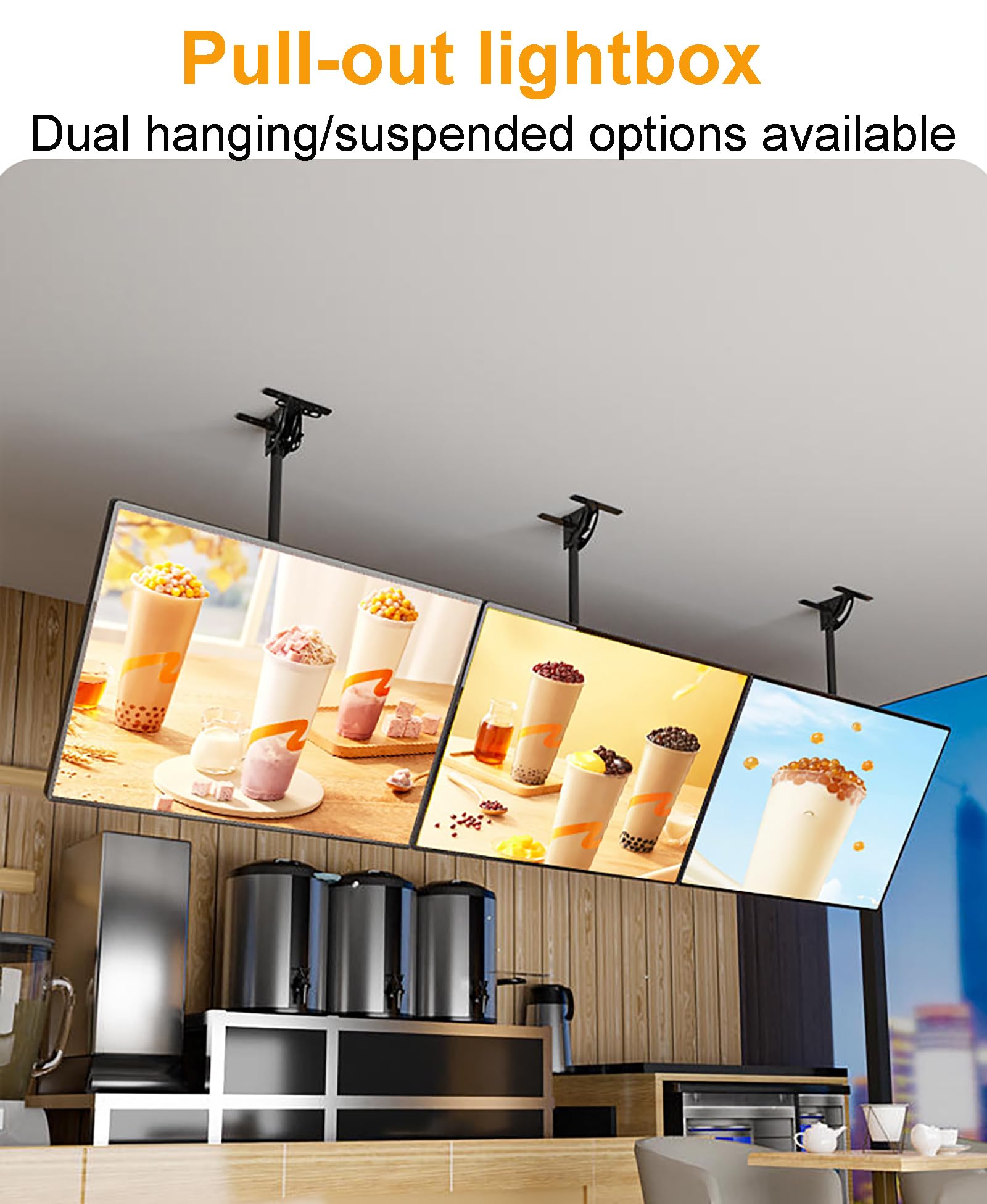 Pannello Luminoso per Poster di Ristoranti, Display LED Ultrasottile Sospeso, Pannello Pubblicitario Retroilluminato, Display Retroilluminato a Risparmio Energetico 1PC 43.5 * 60cm