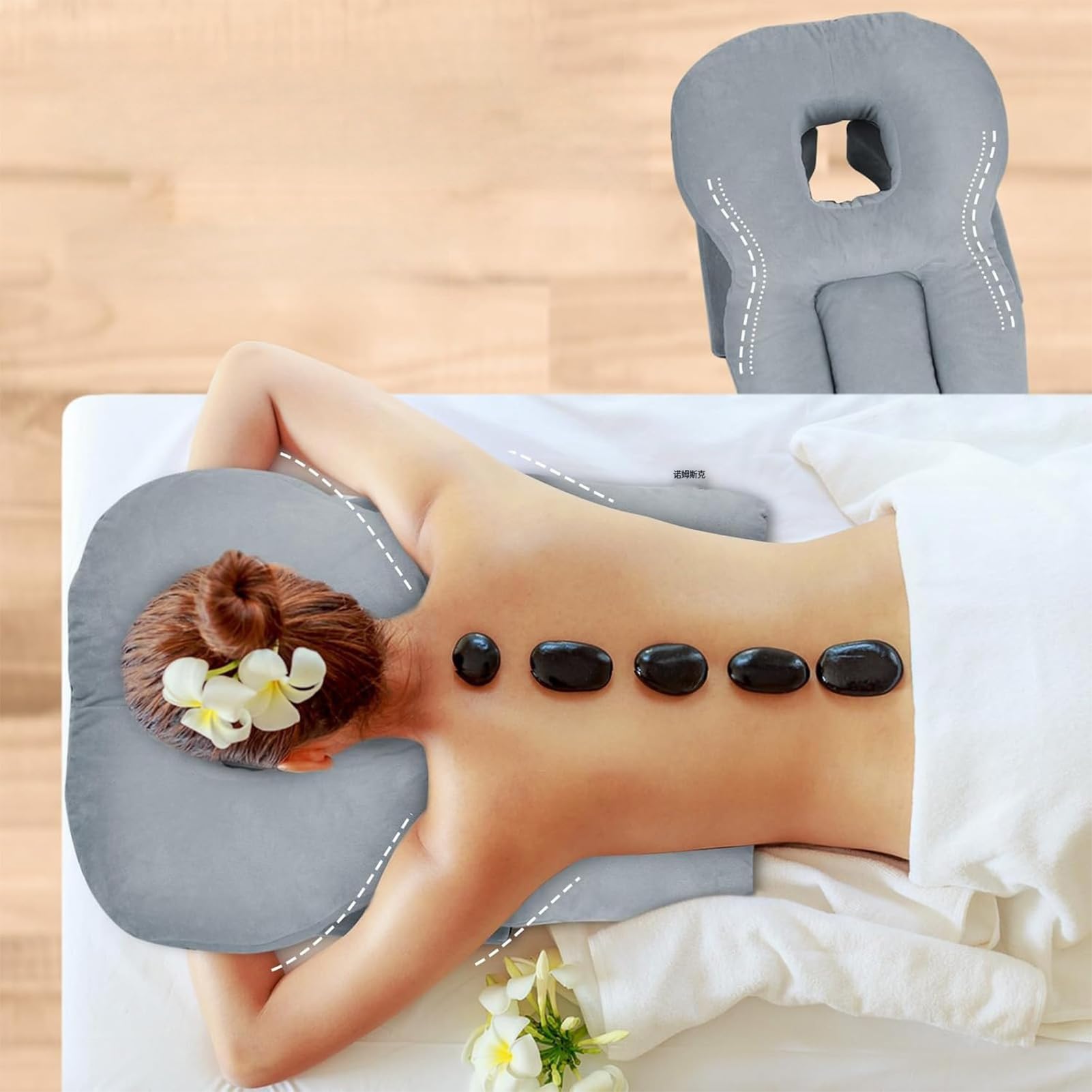 Face Sleeping Pillow – Removable Washable Cover Soft Breathable PP Cotton Filling Neck Head Rest Cushion for Bed Napping Lounging Recliner Home Relaxation Comfortable Versatile 69,85 x 46,99 cm