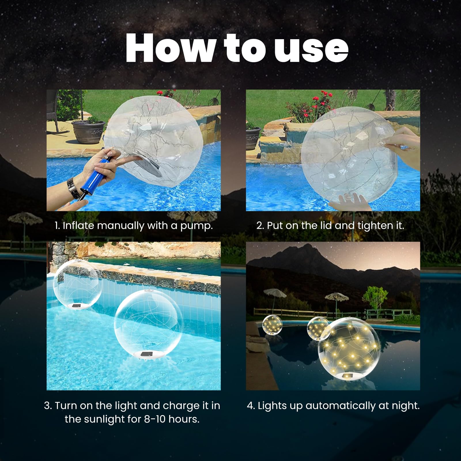 TWSOUL 2 luci solari galleggianti per piscina, 35 cm, Ip68, impermeabili, 16 colori con telecomando, sfera solare, decorazione per piscina, fontana, acquario (luce calda)