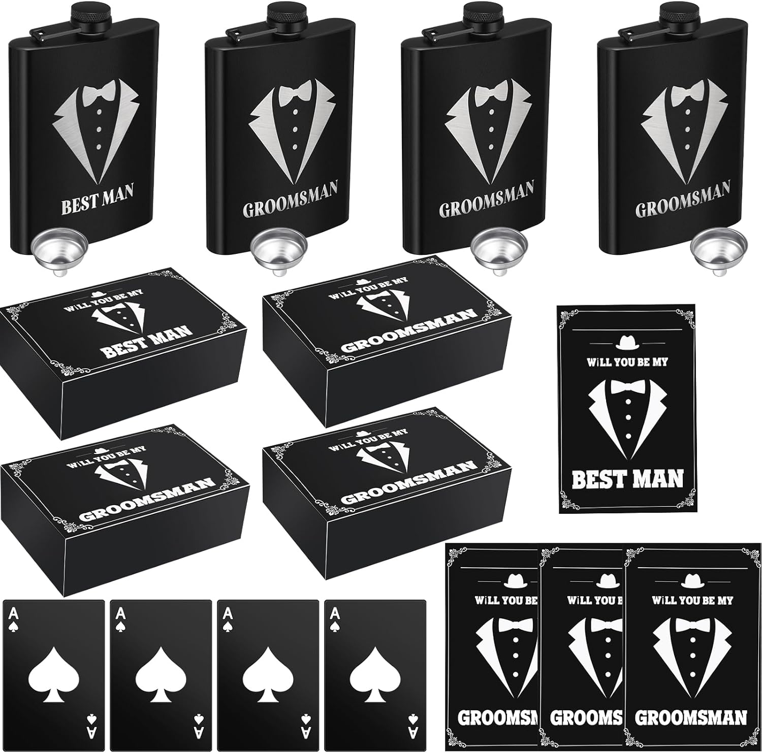 Mumufy 20 Pcs Groomsmen Gift Wedding Gift Include 4 Pcs 8