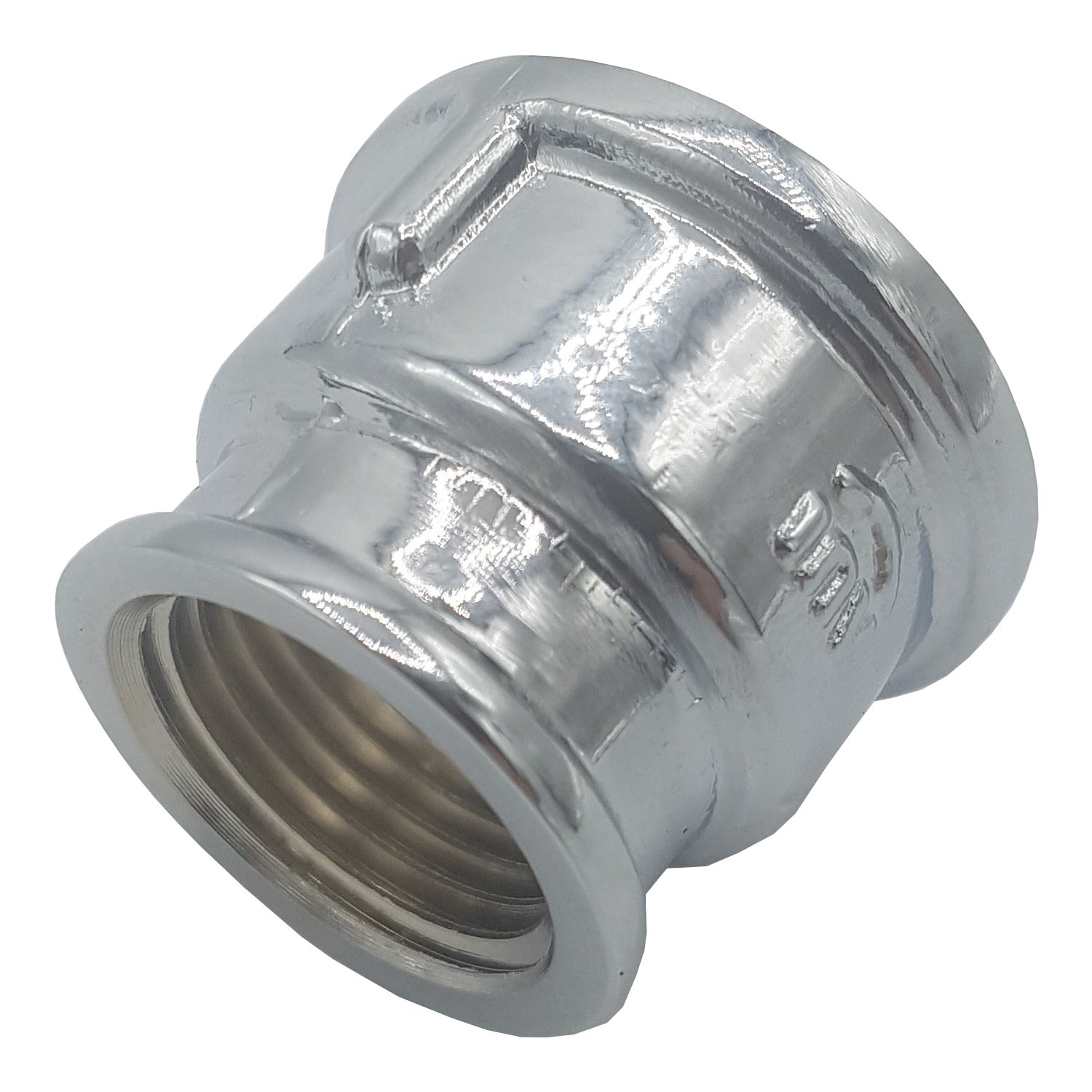 Invena Women's Chrome Pipe Connection Reduction Fittings Muff 3/4" X 1/2"