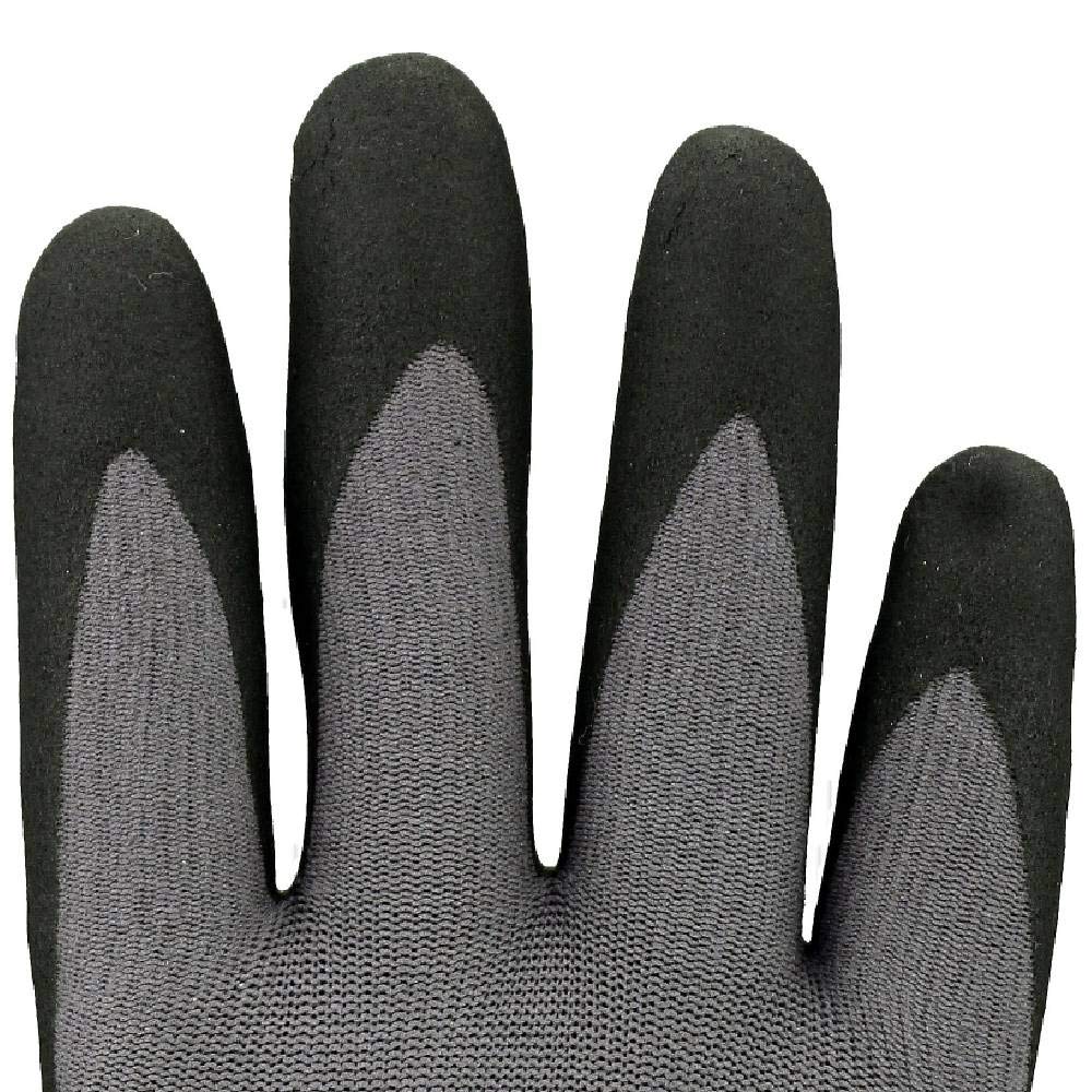 ASATEX Feinstrickhandschuh mit Mikroschaum-Beschichtung HIT099, grau/schwarz, Gr. 9 (12 Paar)