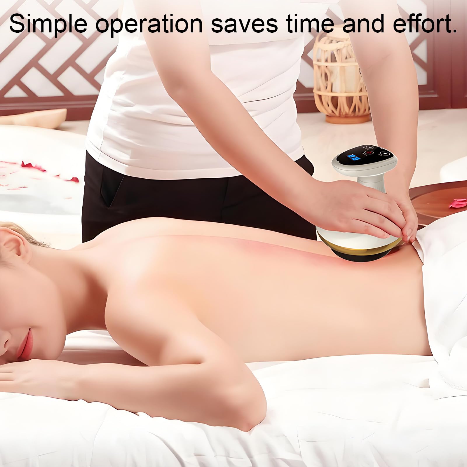 Elektrischer GuaSha Massager mit Wärmetherapie, 9 Stufen, Vakuum-Saugmassagegerät für Cellulite & Muskelentspannung