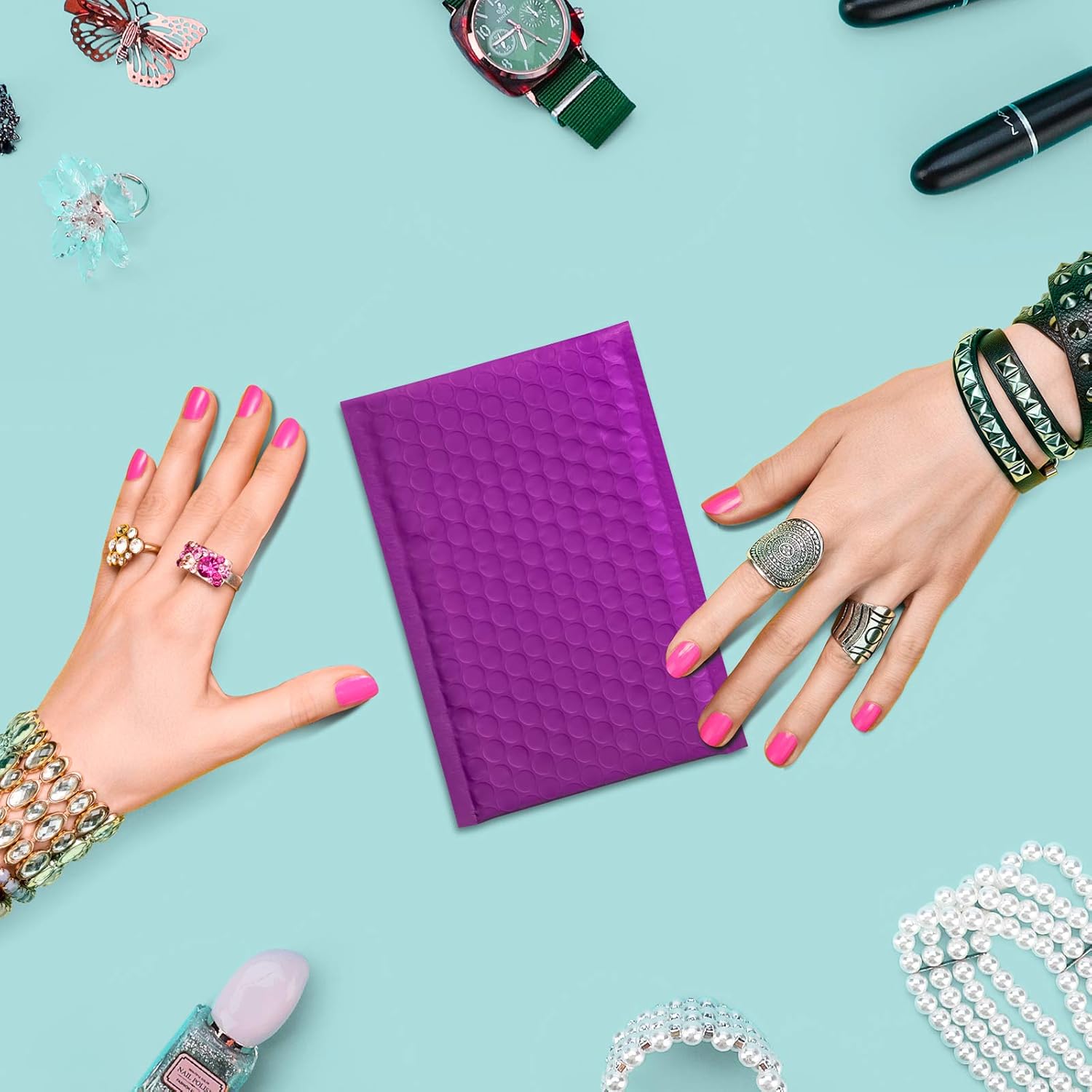 Fuxury Small Purple Bubble Mailers 6x10 Self-Seal Shipping Bags 50 Pack, Poly Bubble Mailers, Packaging Bags, Mailing Bags, Padded Envelopes, Packaging for Small Business, Boutique, Accessories : Office Products