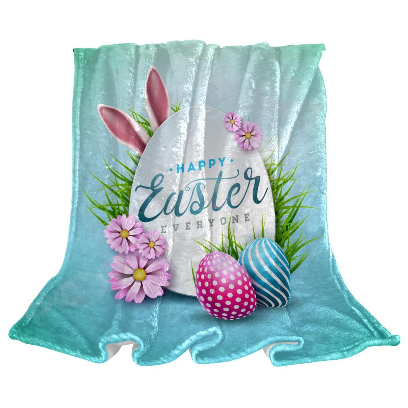 Couverture polaire lapin de Pâques pour lit et canapé de chambre