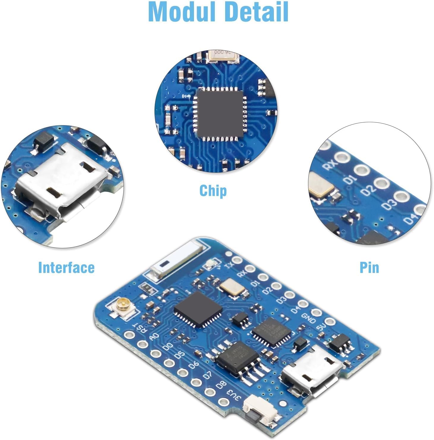 Binghe 5 Stücke ESP Nodemcu Board, ESP Entwicklungsplatine ESP NodeMcu