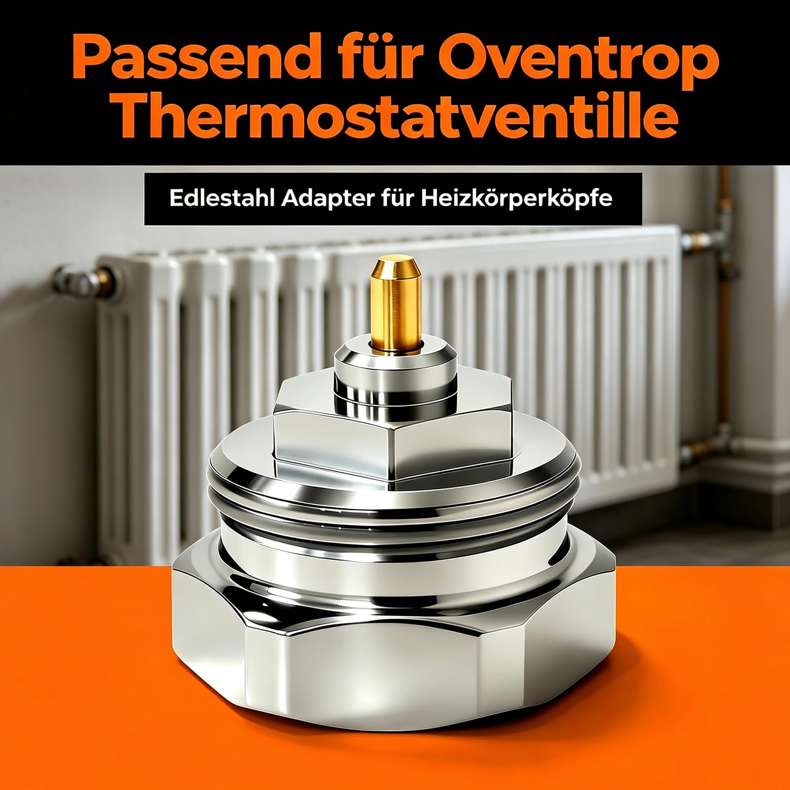 8 Stück Metall Heizkörperventiladapter, Kompatibel mit Oventrop Heizkörperthermostat, Umrüstadapter für Thermostatventile von Gewinde M30 x 1,0 auf M30 x 1,5, aus Messing