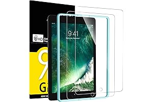 NEW'C 2 Pack Screen Protector Tempered Glass for iPad 9.7 Inch