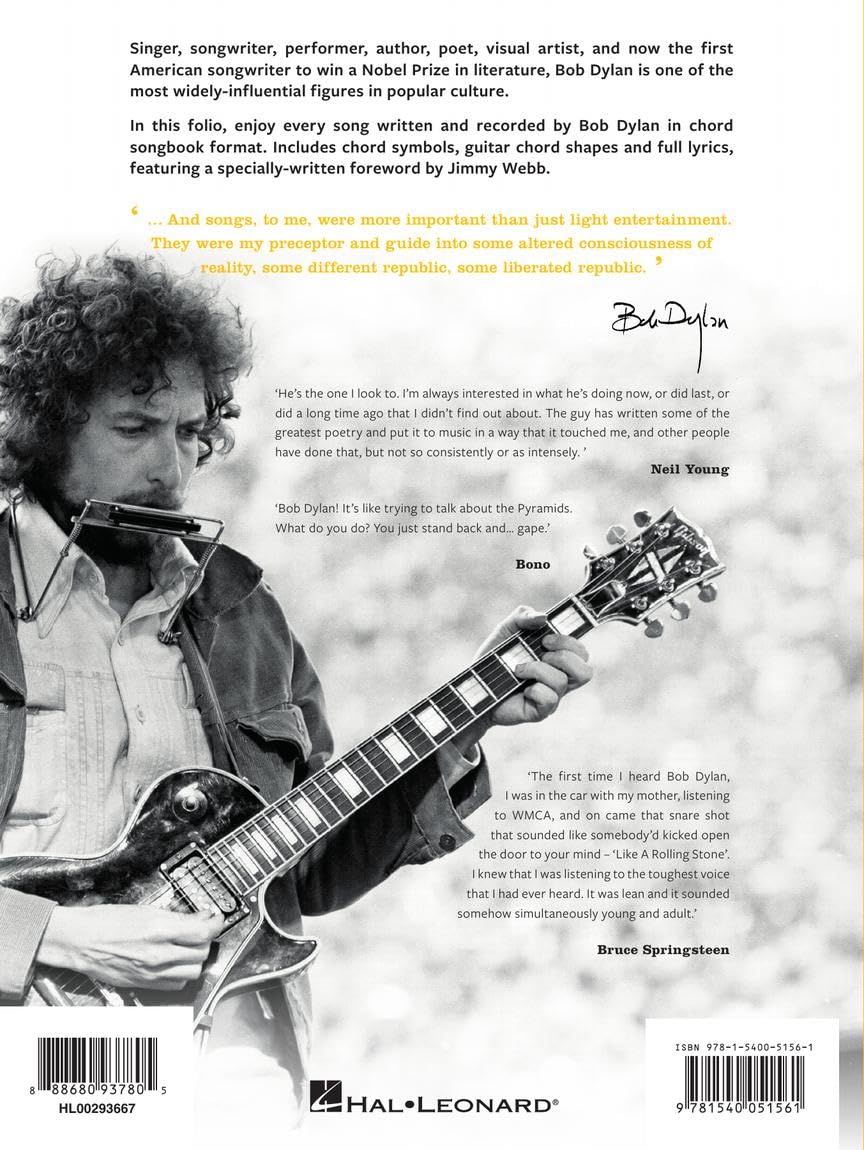 Bob Dylan: Complete Guitar Chord Songbook | 400 Songs with Lyrics, Chords and Tabs | Guitar Music Book for Fans, Teachers and Students | Folk and Rock Sheet Music Collection (Guitar Chords, Lyrics)      Paperback – April 1, 2019