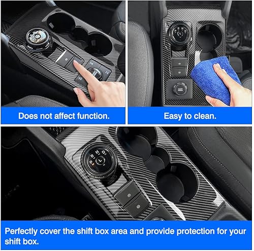 Miniatura 6 de Autorder Ajuste personalizado para accesorios 2021 2022 2023 2024 2025 Ford Bronco Sport Cubierta del panel de cambio de engranajes de fibra de