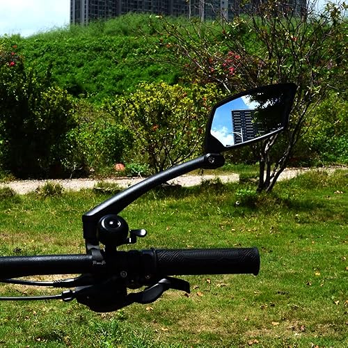 Miniatura 15 de Espejo de bicicleta para manillar, lente de vidrio resistente a los arañazos, ajustable y giratorio seguro espejo retrovisor para bicicleta