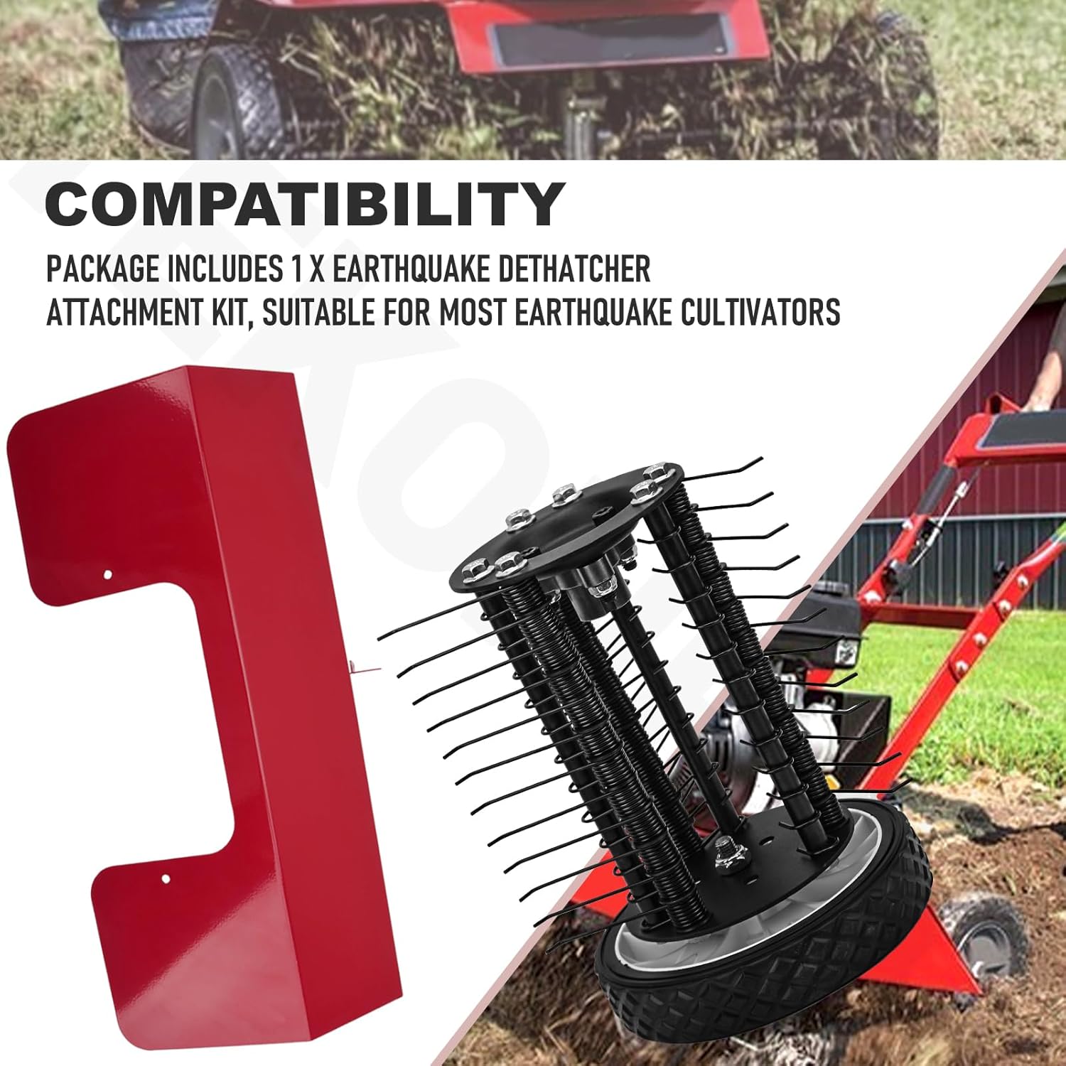 DK43 Dethatcher Attachment Kit Compatible with Earthquake Cultivators, Can efficiently Remove Weeds