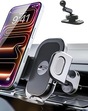 Bracketron TripGrip 2-in-1 Car Phone Holder Mount 360 Rotating Phone Holders for Your Car with One-Button Expansion for Dashboard & Air Vent Fits Most Smartphones