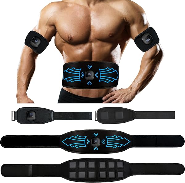 EMS Abdominal Muscle Trainer, Electric Abdominal Muscle Trainer with 10 Modes 30 Intensities, EMS Training Device Type C Charging for Abdominal Muscle Building, Calorie Consumption Display - 1