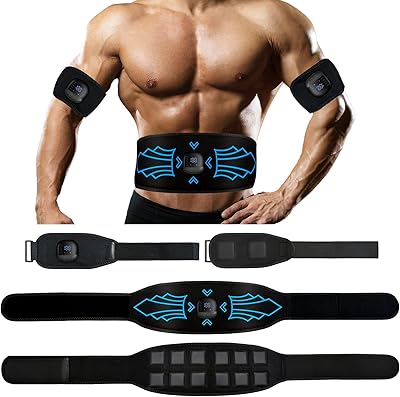 TERVON EMS Bauchmuskeltrainer, Bauchmuskeltrainer Elektrisch mit 10 Modi 30 Intensitäten, EMS Trainingsgerät Typ-C Aufladung für Bauchmuskel Muskelaufbau, Nzeige des Kalorienverbrauchs