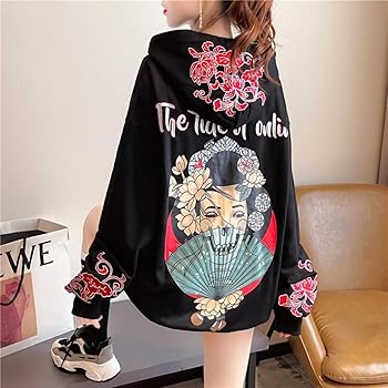 Amazon.com: Women Japanese Aesthetic Hoodie Y2K Anime Geisha