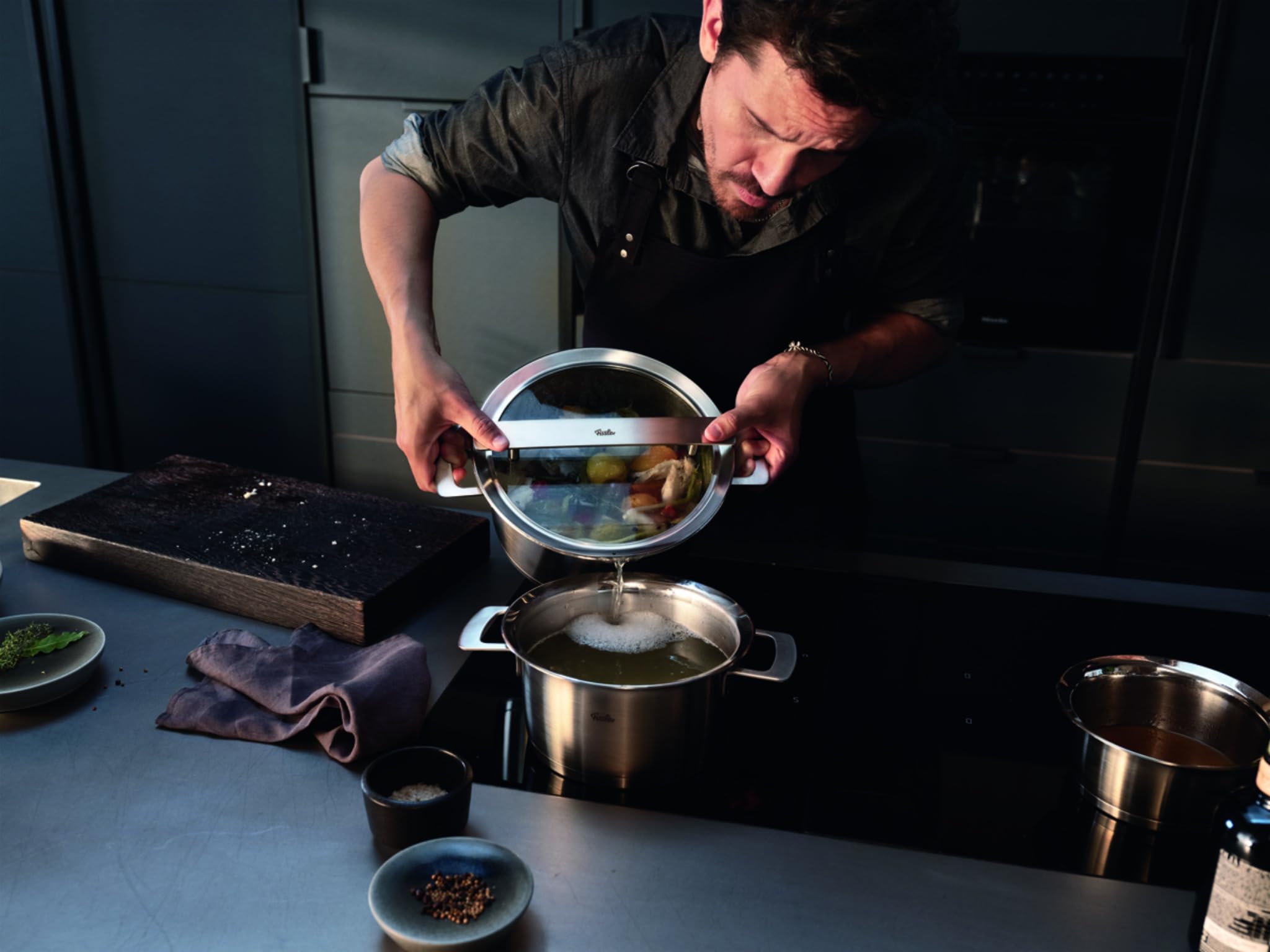 Fissler Phi Collection® Topfset 5-teilig – Made in Germany, Edelstahl 18/10, CookStar® Boden, stapelbar konisch, Design von Phoenix Design, Induktion