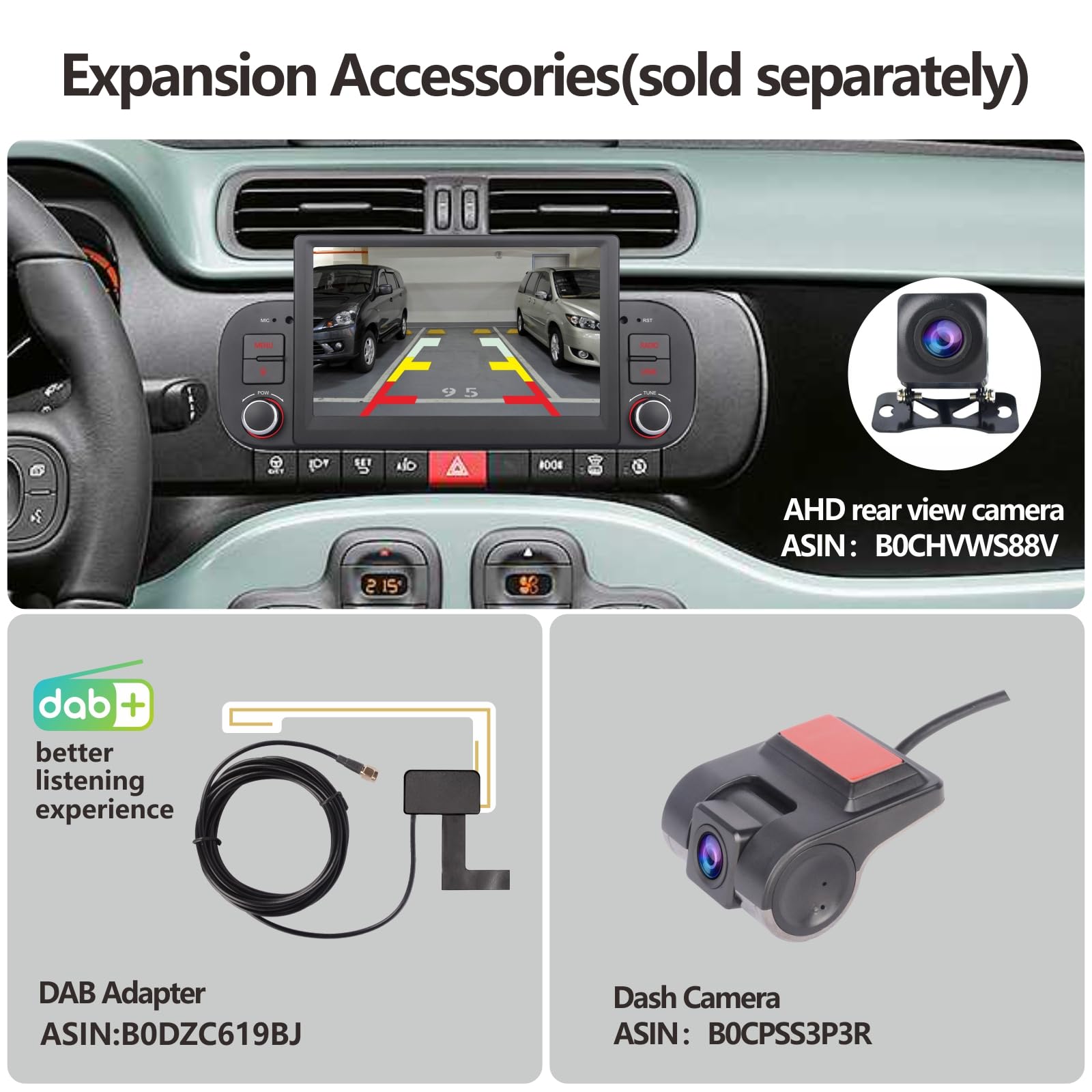 YZKONG Auto Radio per FIAT Panda 2013-2020 Wireless Radio Apple CarPlay Android Auto Bluetooth HD Touchscreen Autoradio con AM FM RDS BT Mirror Link SWC