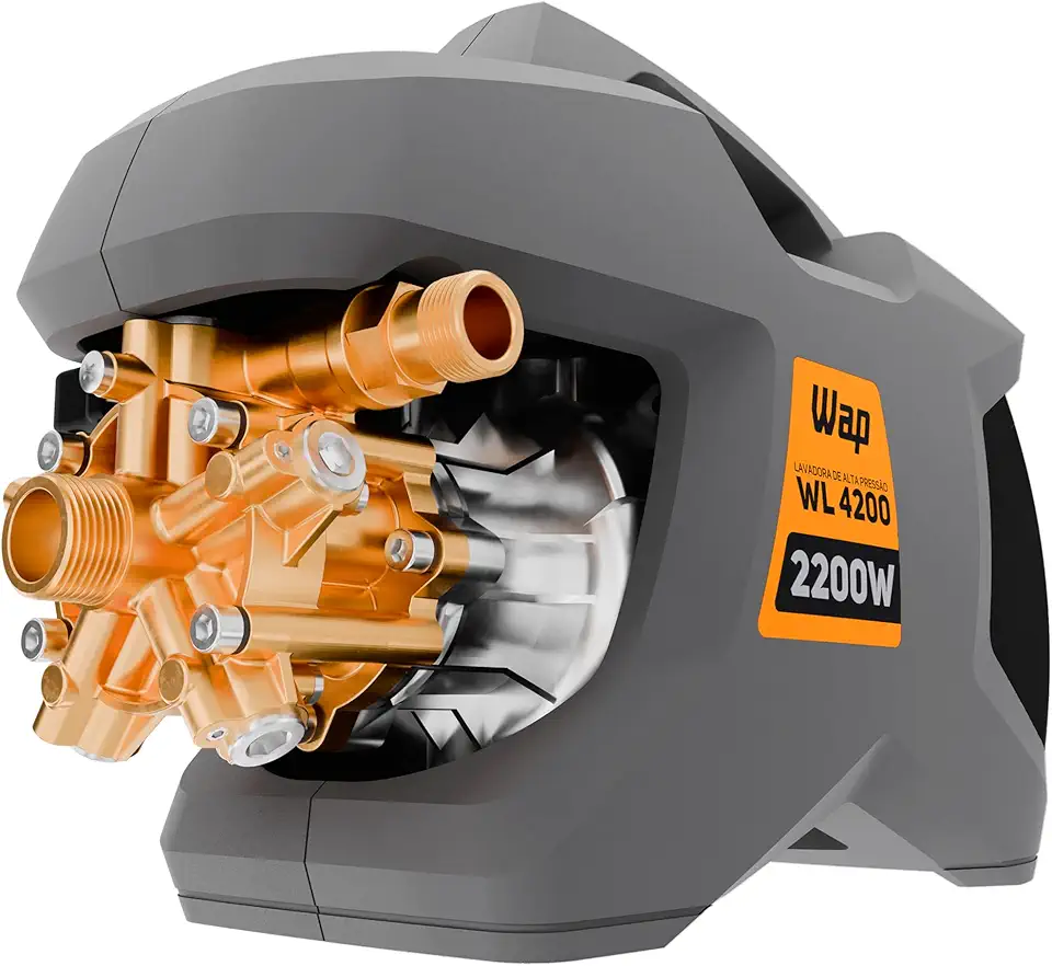 WAP WL 4200 Lavadora Profissional de Alta Pressão 5 Pistões 2200W 1305PSI Vazão 510L/H Motor de Indução Stop Total 220 Volts