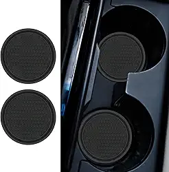 2 peças base de suporte de copo de carro antiderrapante tapete antiderrapante suporte de bebida para interior de veículo, ajuste universal para a maioria dos carros e SUVs, preto