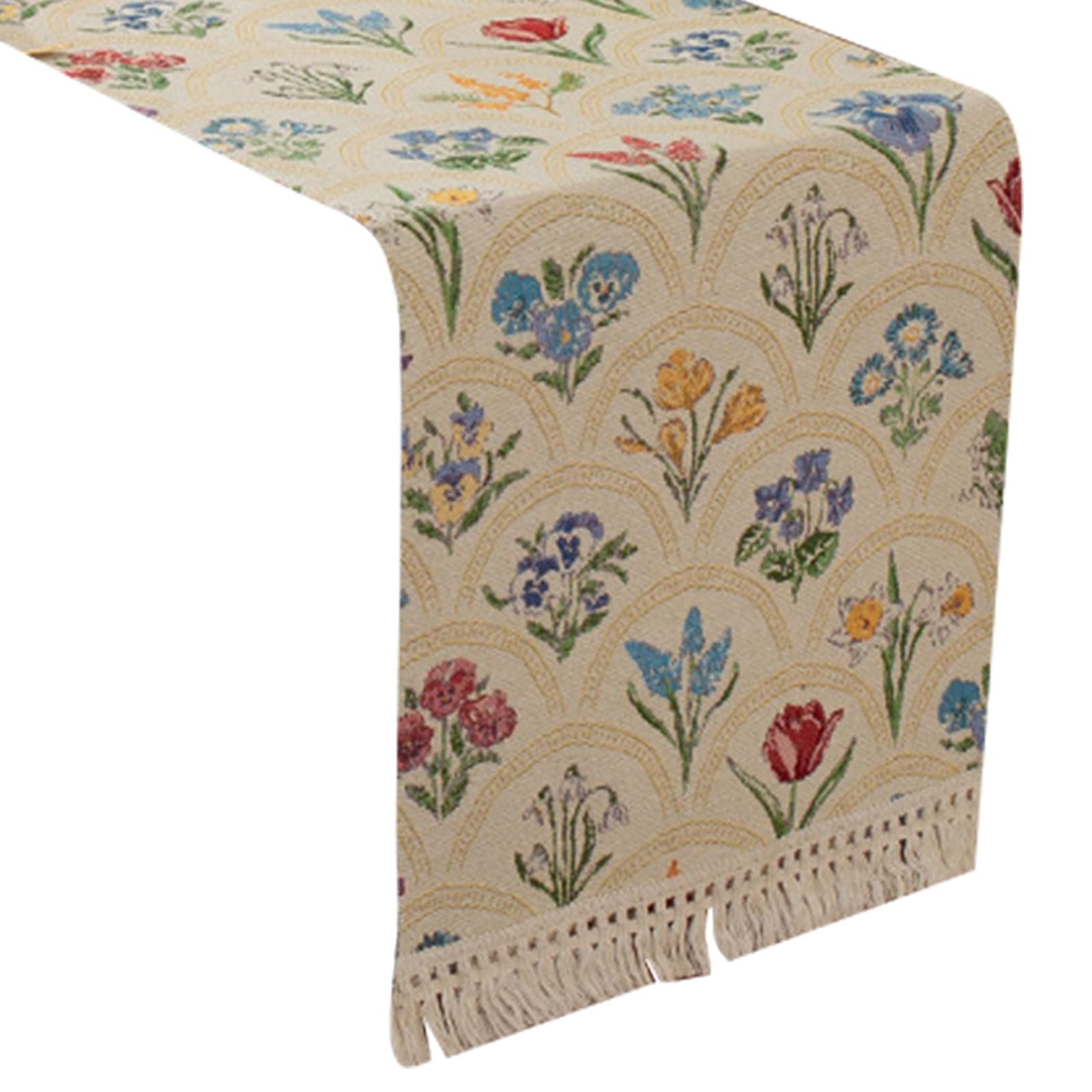 Elnwnnkc Tablecloth for Sideboard or Coffee Table Fade Resistant Fabric Home Styling Cotton Linen Blend Table Decoration