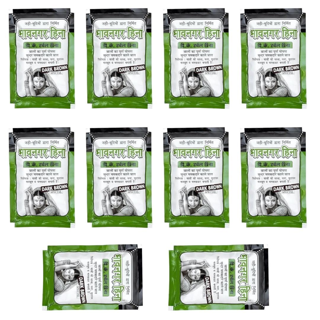 D K Herbal Heena Special Dark Brown, PACK OF 10 (40gm*10)-image-22