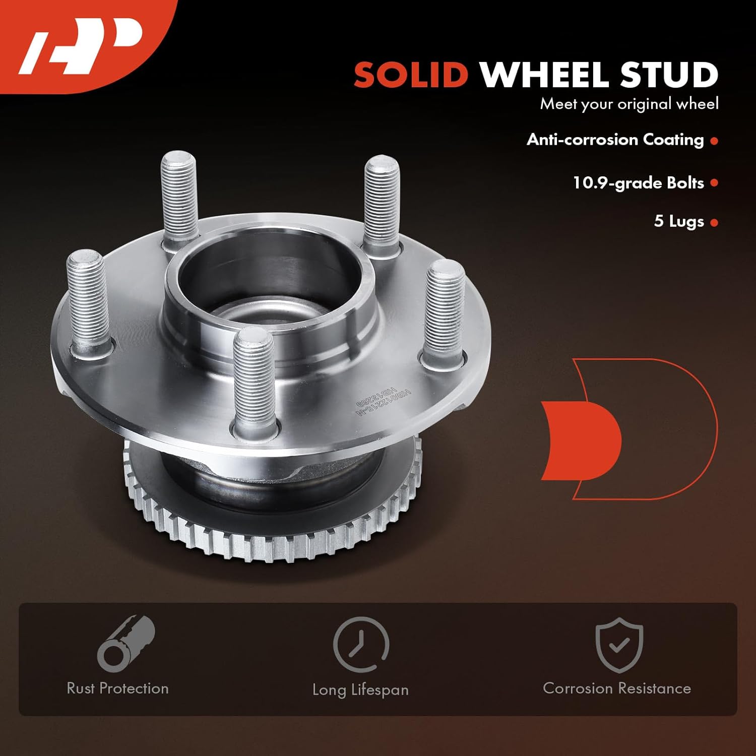 A-Premium 2 x Front Wheel Bearing and Hub Assembly with ABS Ring & 5-Lug Compatible with Infiniti Q45 2002 2003 2004 2005 2006