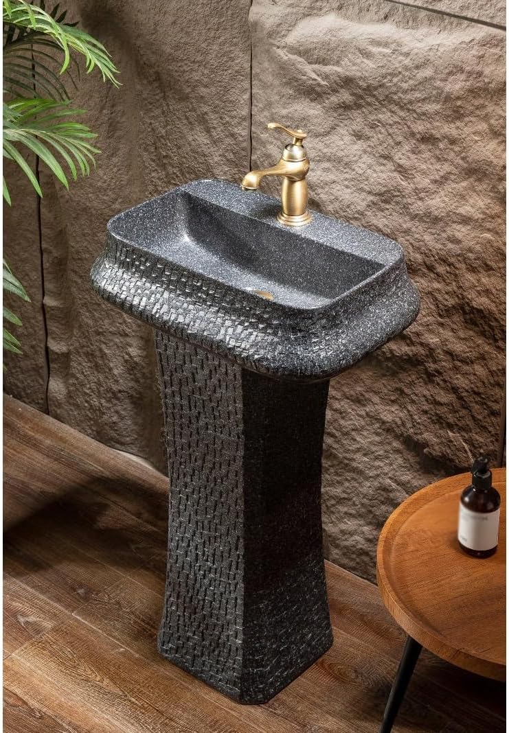 Bathroom Countertop Vessel Sink Outdoor Pedestal Basin Garden Sink, Indoor And Pedestal Sink Vanity