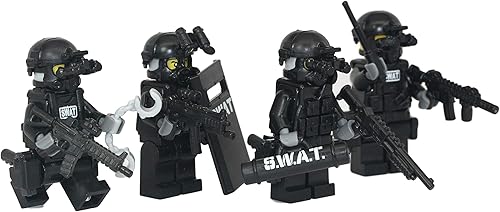 Vista 2 de Modern Brick Warfare Swat Team Police Squad - Minifigura personalizada