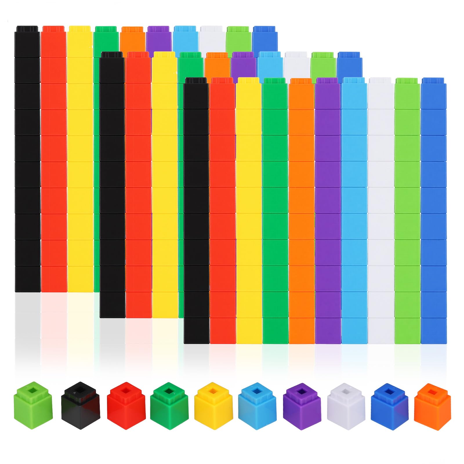 300 Pièces Cube Mathématiques, Blocs de Construction Math, Cubes a Empiler Calcul, Montessori Cube de Comptage Mathématiques Emboitables Numberblocks, Blocs de nombres pour Enfants (300pcs)