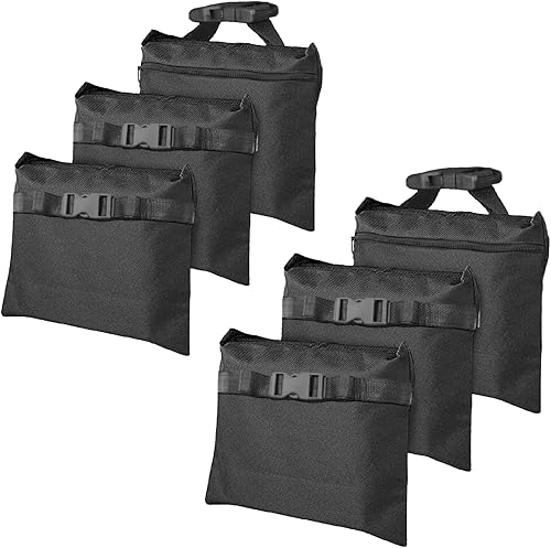 Miniatura 12 de Paquete de 2 bolsas de arena, bolsas de arena resistentes, bolsas de arena resistentes con cremallera y correas de hebilla para soporte ligero