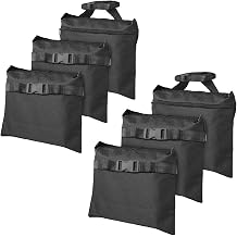 6 Packs Sand Bags - Heavy Duty SandBags for Backdrop Stand, SandBag for Weight, Weight Sand Bags with Zipper and Buckle Straps for Support Light Stand