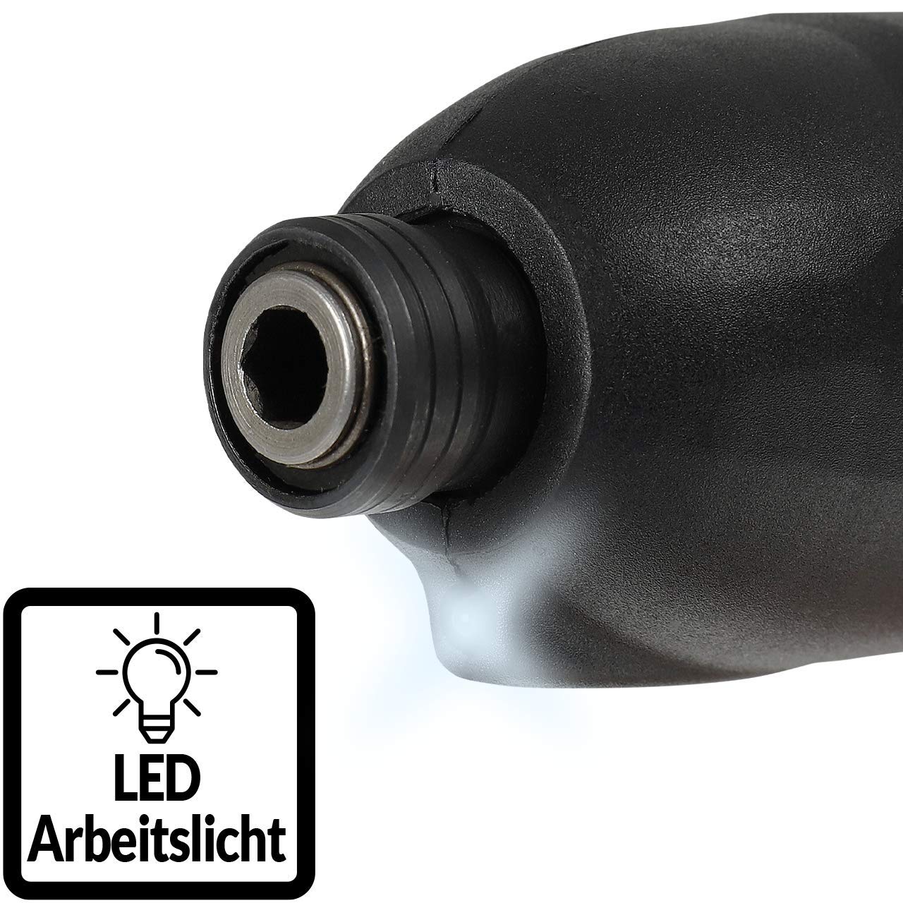 WALTER Akku-Knickschlagschrauber 7,2 V, inkl. Ladegerät | LED-Arbeitsleuchte, Akku-Ladestandsanzeige, Rechts-/Linkslauf, ergonomischer Handgriff, 2 Bits