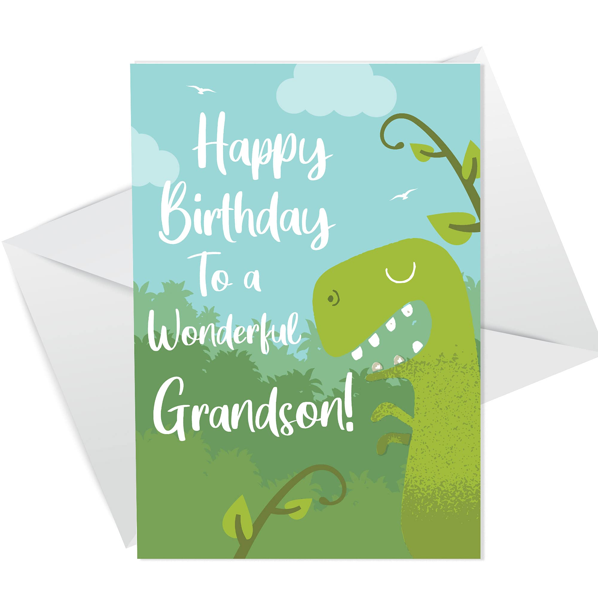 Novelty Birthday Card For Grandson 8th 9th 10th Birthday Dinosaur Design Handmade