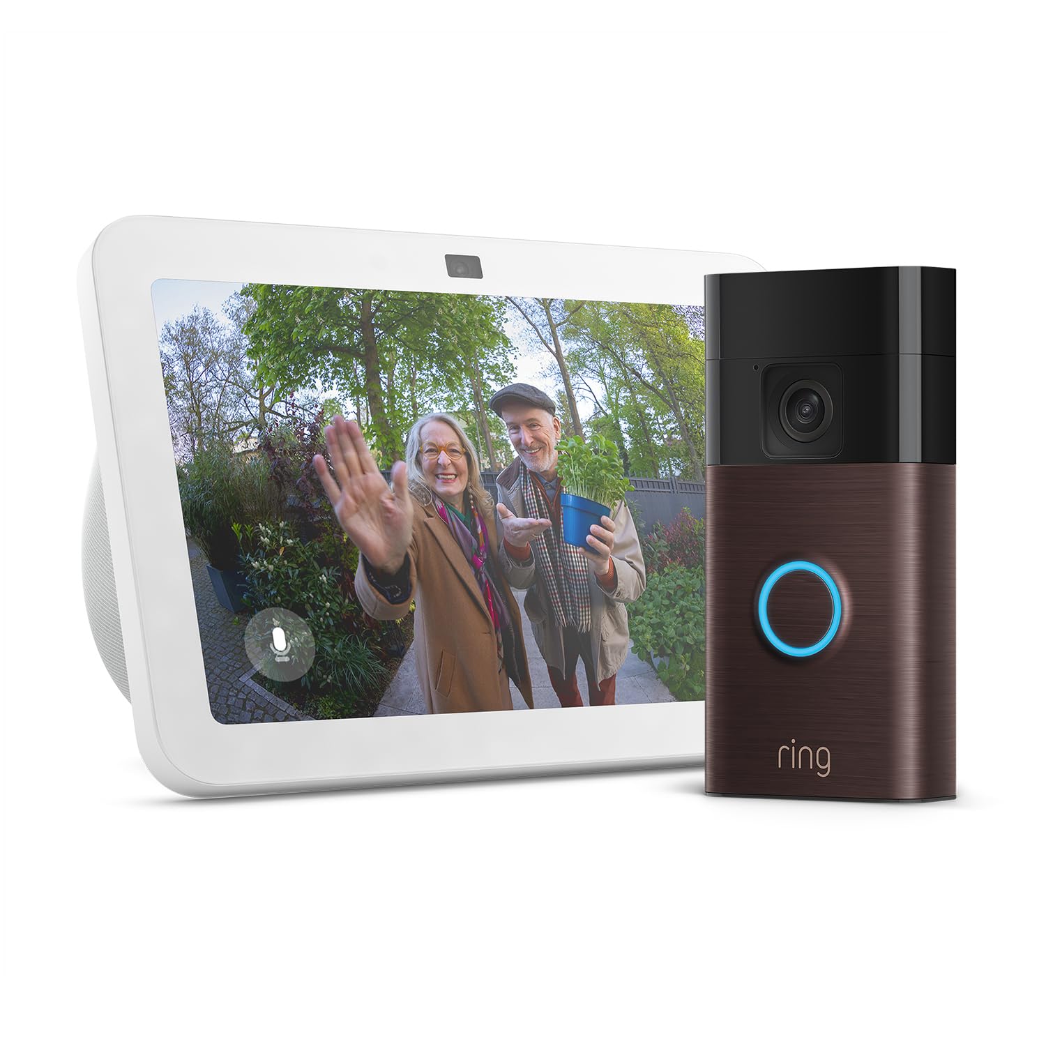 Echo Show 8 | White + Ring Battery Video Doorbell (2024 release) | Venetian Bronze