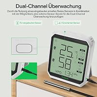 VIVOSUN AeroLab THB1S Bluetooth Hőmérő és Páratartalom Mérő, LCD Kijelzős Terrárium Monitor, VPD Mérés, Adatrögzítés, Külső Szenzorral 2