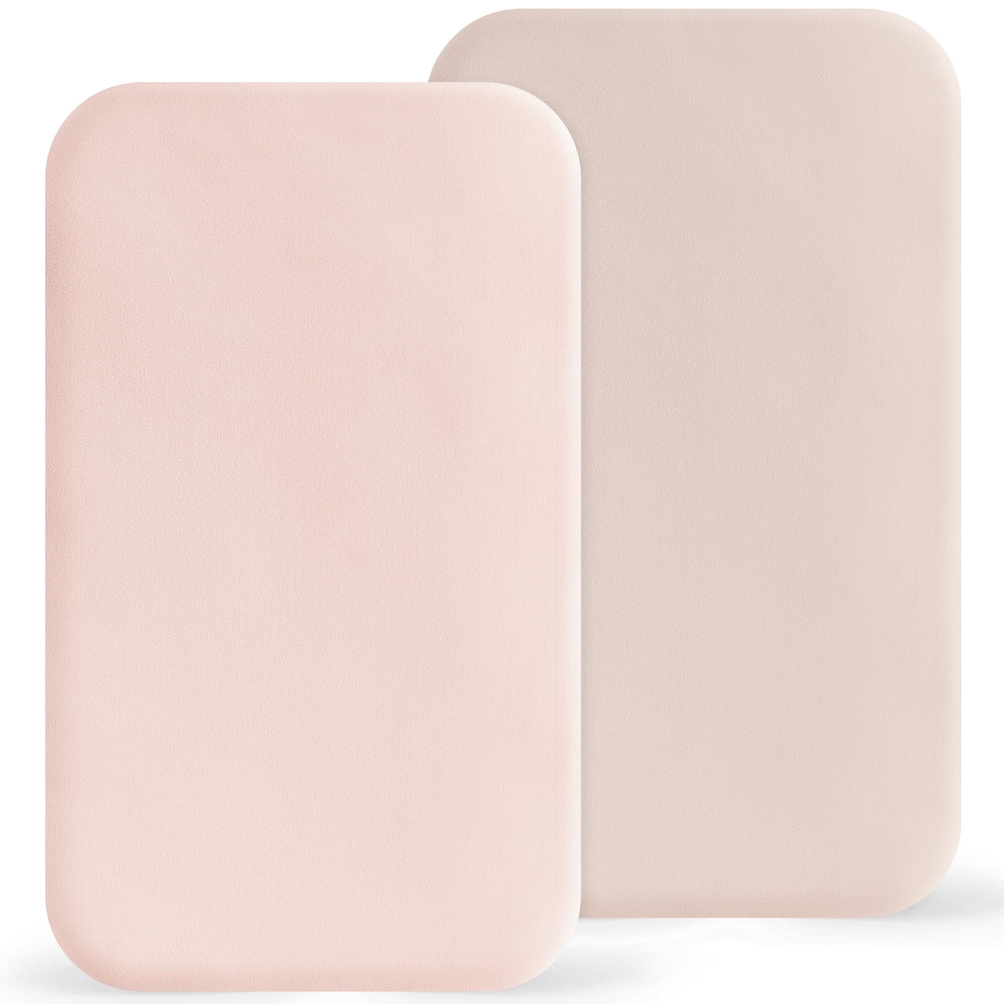 Susurration Next to Me Crib Sheets 90x50cm, 2 Pack Baby Cot Sheets, Breathable and Smooth Microfiber Bedside Crib Fitted Sheets for Baby Girls and Boys (Orange & Sand)