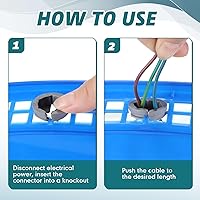 Vista 3 de Sintuff 120 unidades de 38 pulgadas - 12 pulgadas. Conector a granel de botón no metálico a presión, conector de cable NM, accesorios de conducto