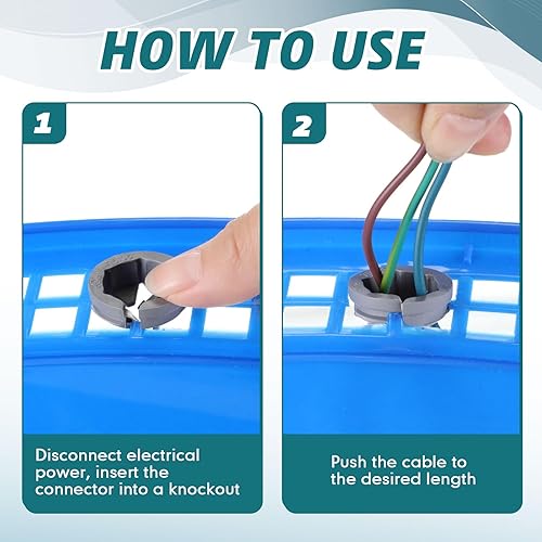 Miniatura 3 de Sintuff 120 unidades de 38 pulgadas - 12 pulgadas. Conector a granel de botón no metálico a presión, conector de cable NM, accesorios de conducto