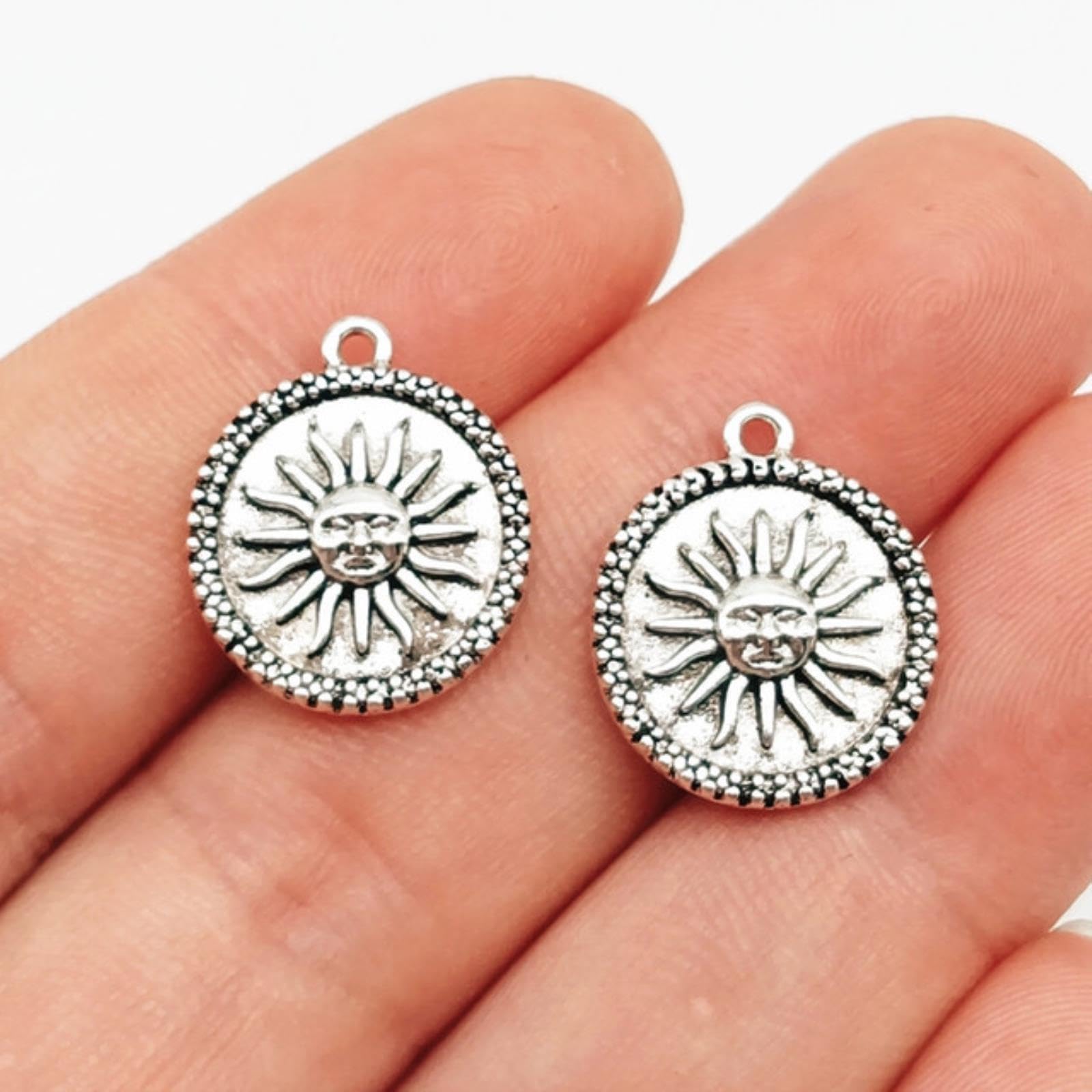 UPCOT 10 Pcs 19 * 16mm Alloy Enamel Sun Charms Pendant Fit Making DIY-C