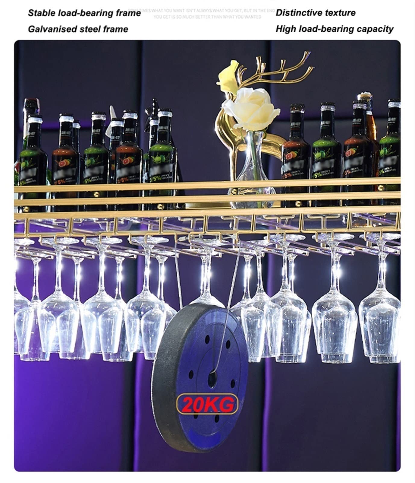 Ceiling Hanging Wine Rack RAJYQODIS Metal Hanging Wine Rack