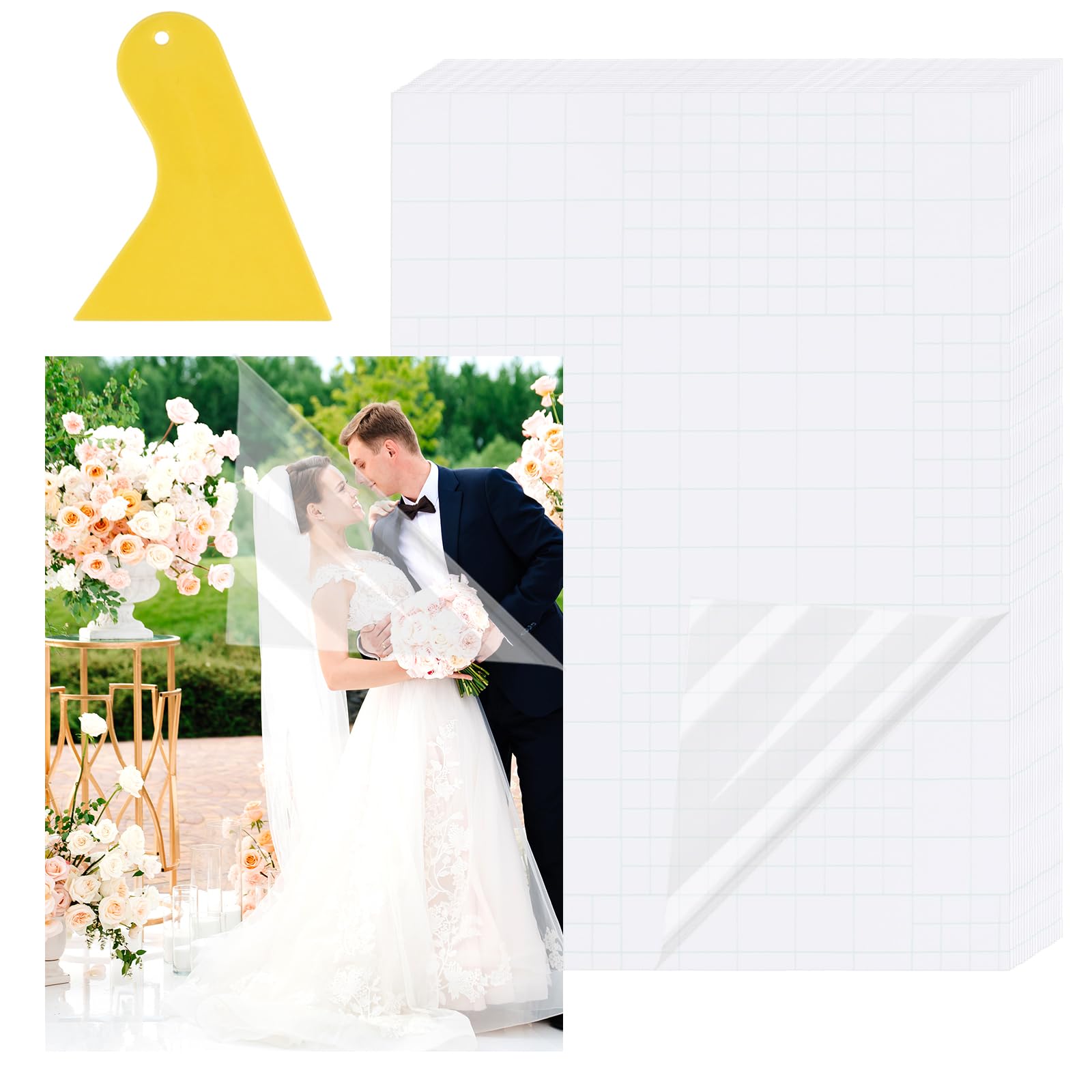 20 Piezas láminas de laminación en frío A4, Películas Laminadas Autoadhesivas con raspador, Impermeable Transparente brillantes Laminado Hojas, para copias botánicas, fotos, documentos, tarjetas