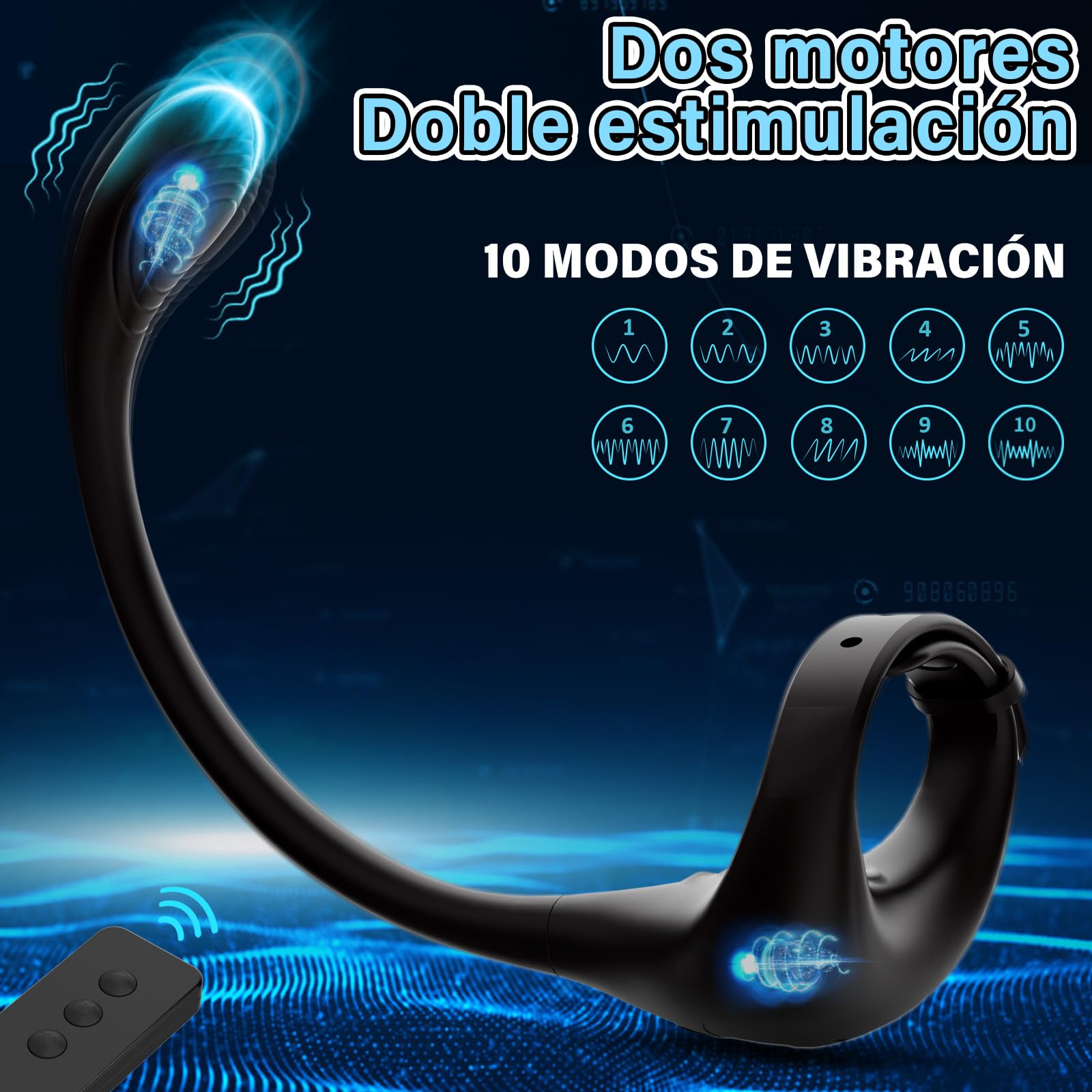 Juguetes Sexuales Hombres Anillo Vibradorador Pene - Plug Anal Consolador Sex Toys Eróticos para Sexo Pareja Adultos Vibrador Estimulador de Próstata con 10 Modos de Vibración, Gay Juguete Penis Ring