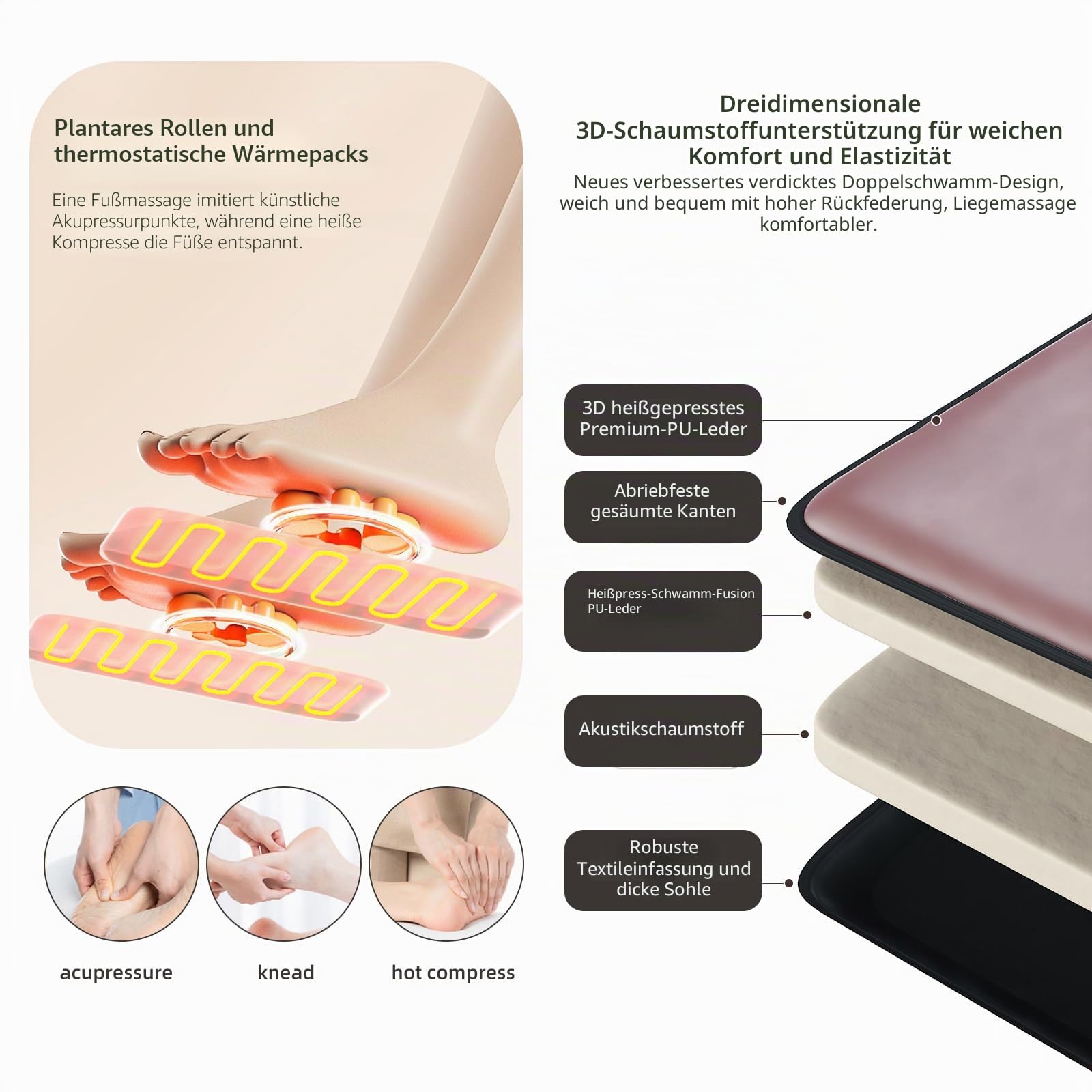 Elektrische Massagematte mit 8 Vibrationsmotoren, Nacken-, Schulter- und Rückenmassage, Taille, Fußsohlen- und Wadenmassage, kann einzeln abgenommen und verwendet werden.