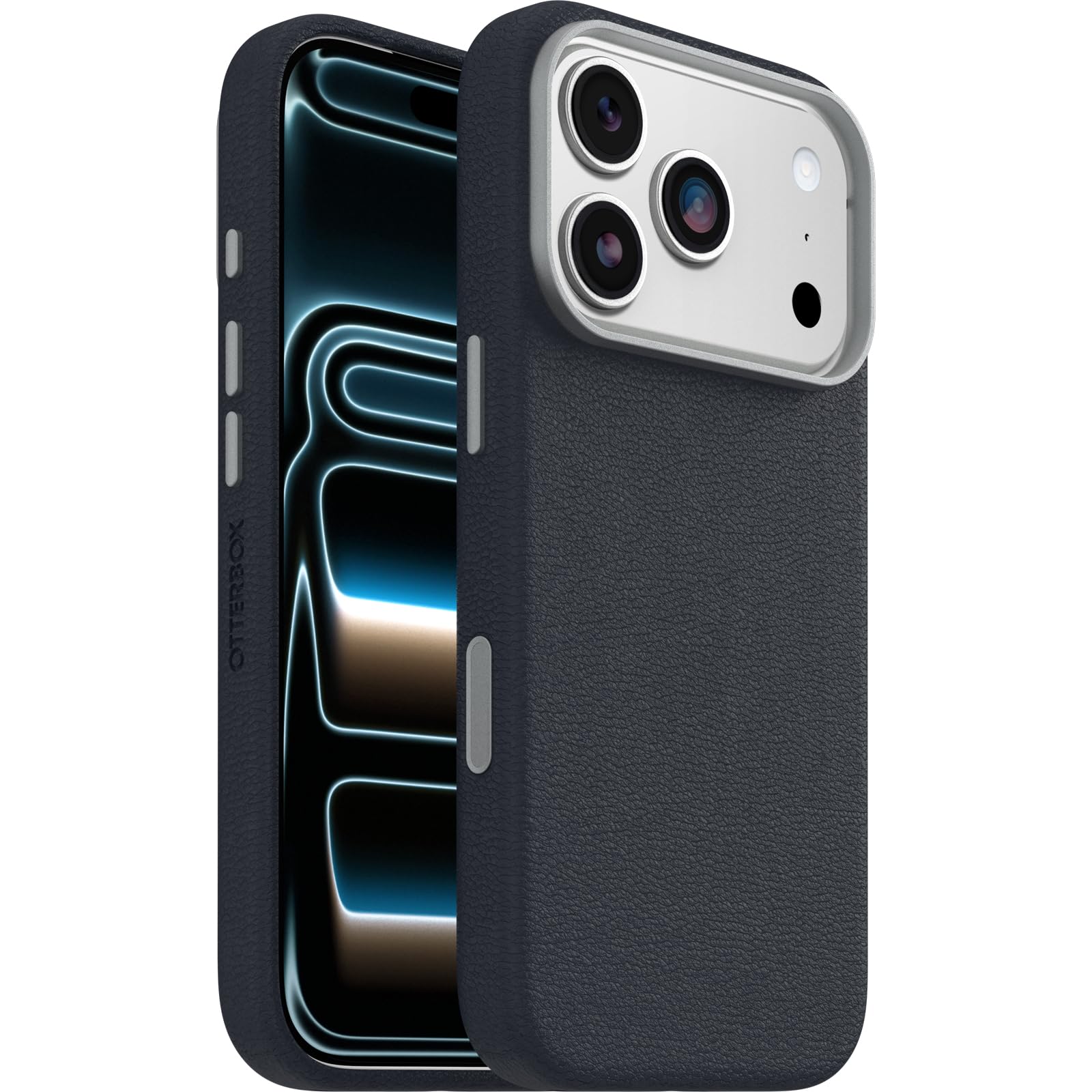 OtterBox Symmetry Cactus Leather MagSafe cover per iPhone 17 Pro, Blu | Custodia MagSafe, sottile, antiurto e cadute, testata 3x vs norme MIL-STD 810G in pelle vegana derivata dal Cactus
