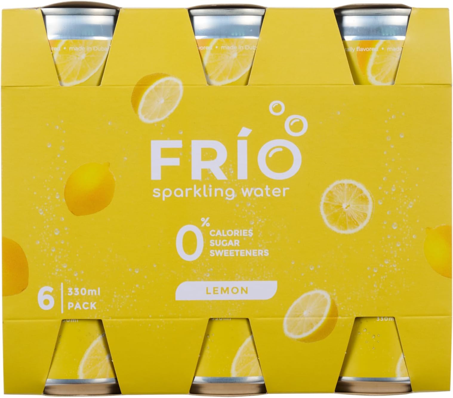 Frio Lemon Sparkling Water-6 Pack x 330ml - 0 Sugar, 0 Calories, No Artificial Sweetener, Softdrinks, Soda Replacement, Naturally Extracted Lemon Flavor Sparkling Water